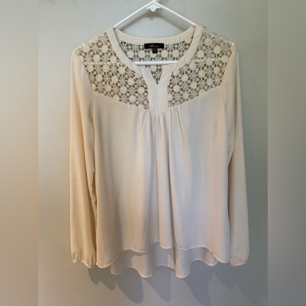 Monteau Ivory Lace Detail Blouse